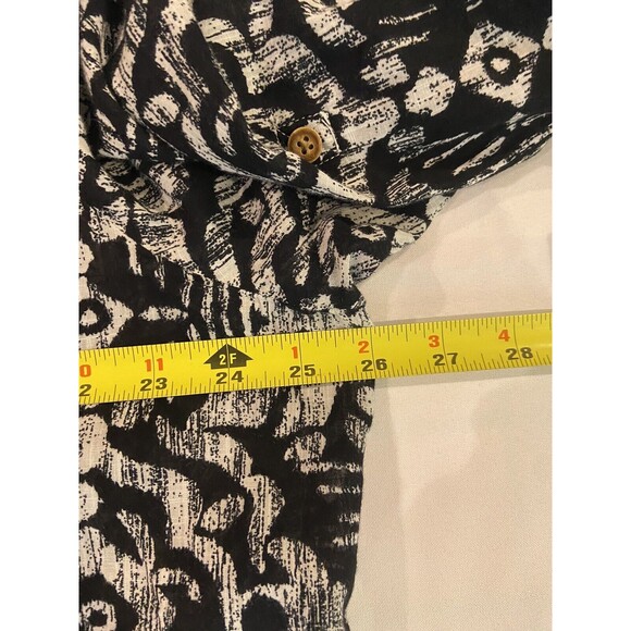 CROFT & BARROW 2X black/white print 3/4 Sleeve Button Blouse. - Picture 3 of 6